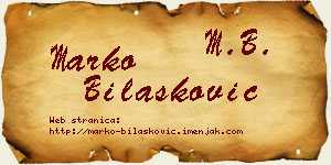 Marko Bilašković vizit kartica